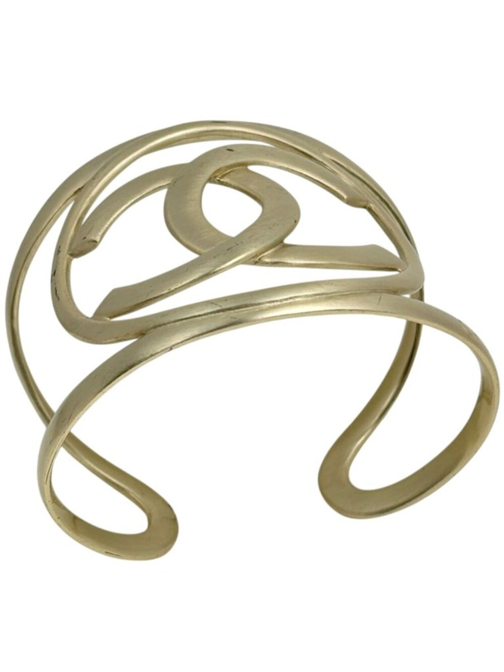 Chanel Bangle CC Logo Gold Plated Bracelet